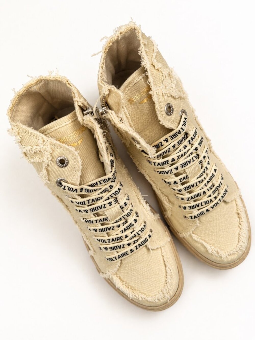 NWB Zadig & Voltaire High Flash Canvas High Top Sneakers Flash Size 41 - Picture 2 of 7